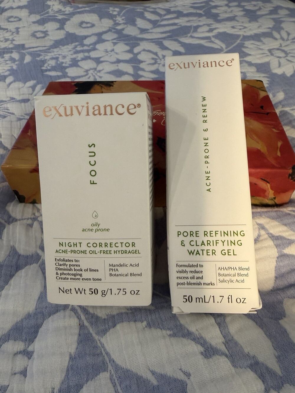 EXUVIANCE Night Corrector + Clarifying Water Gel NEW IN BOX